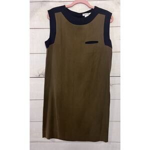 Lacoste Dress Olive Green Black Trim Size 40